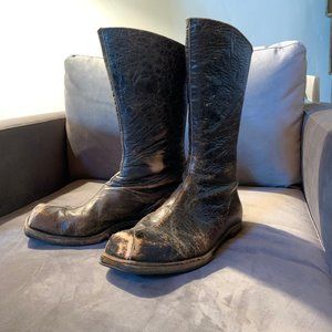 Distressed Leather Fashion Boots